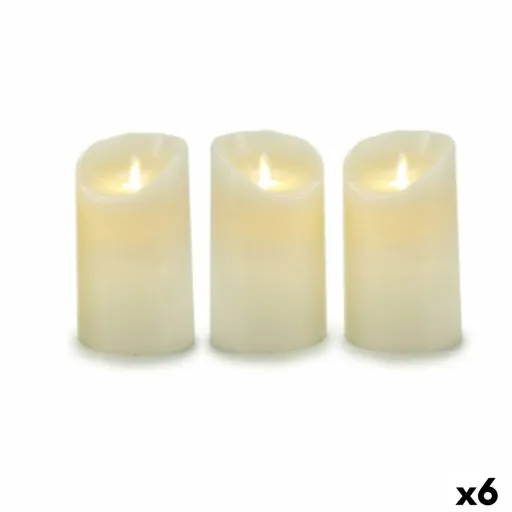 Conjunto de Velas Oscilante LED Creme 8 x 13 x 8 cm (6 Unidades)