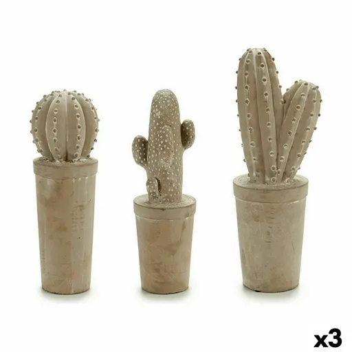 Figura Decorativa para Jardim Catos Pedra 13 x 38 x 13 cm (3 Unidades)