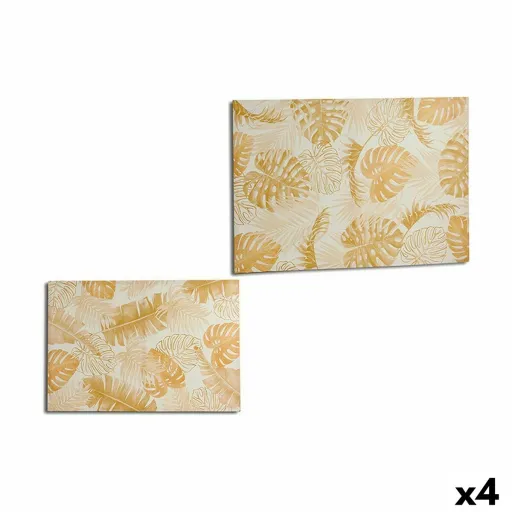 Tela Folha de Planta Dourado 120 x 80 x 2,5 cm (4 Unidades)