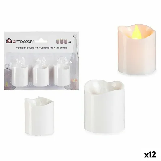 Conjunto de Velas 3,7 x 3,7 x 5 cm Branco (12 Unidades)