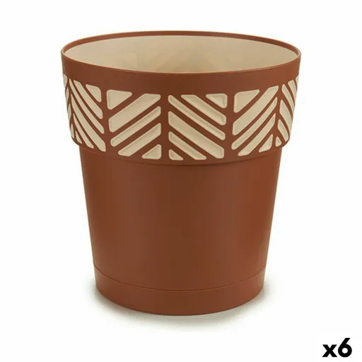 Vaso Autoirrigável Stefanplast Orfeo Terracota Plástico 25 x 25 x 25 cm (6 Unidades)