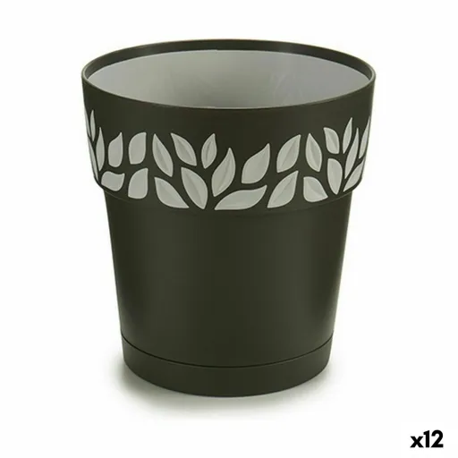 Vaso Autoirrigável Stefanplast Cloe Antracite Plástico 15 x 15 x 15 cm (12 Unidades)