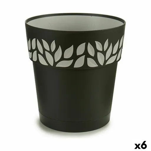 Vaso Autoirrigável Stefanplast Cloe Antracite Plástico 25 x 25 x 25 cm (6 Unidades)