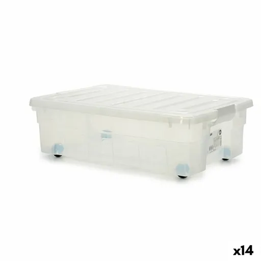 Caixa de Armazenamento com Rodas 30 L 40 x 18 x 59,5 cm (14 Unidades)