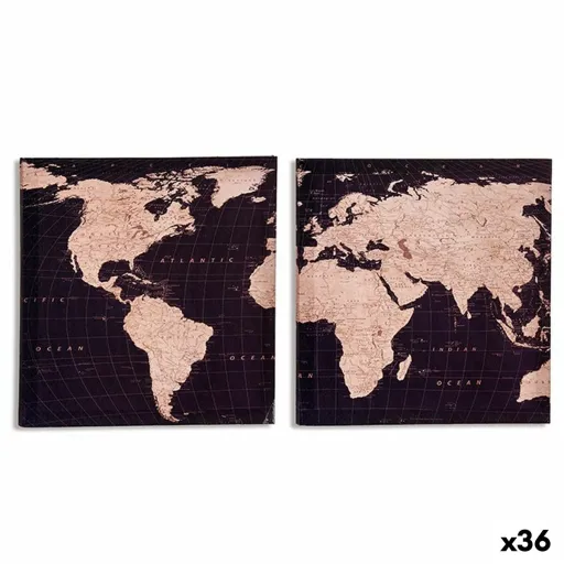 Tela Mapa do Mundo 1,5 x 28 x 28 cm (36 Unidades)