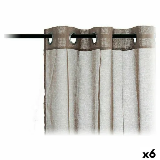 Cortinas 140 x 260 cm Castanho (6 Unidades)