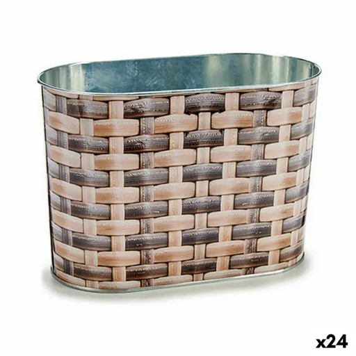 Plantador Oval Metal Vime 12,7 x 15 x 23,5 cm (24 Unidades)