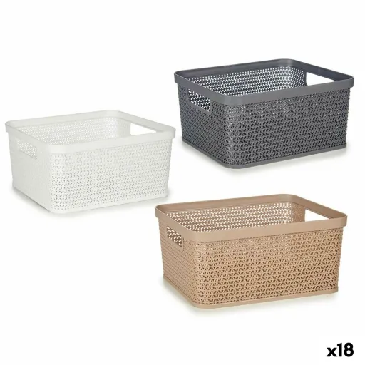 Cesta Multiusos Plástico 2,5 L 24,5 x 10,4 x 18,5 cm (18 Unidades)