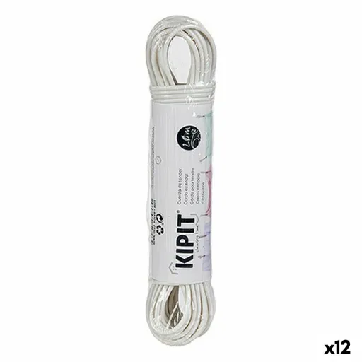 Corda para Estendal Branco PVC 20 m (12 Unidades)