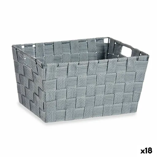 Cesta Multiusos Cinzento Tecido 5 L 30,4 x 14 x 20 cm (18 Unidades)