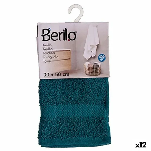 Toalha de Banho Berilo 89672 Azul 80 % Algodão 20 % Poliéster 30 x 50 cm (12 Unidades)