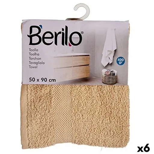 Toalha de Banho Creme 50 x 90 cm (6 Unidades)