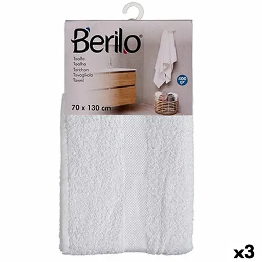 Toalha de Banho Branco 70 x 130 cm (3 Unidades)