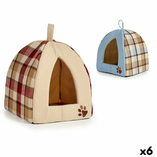 Cama para Cães Aos Quadrados 33 x 45 x 33 cm (6 Unidades)