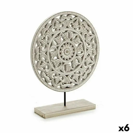 Figura Decorativa Mandala Branco 30 x 36 x 7 cm (6 Unidades)