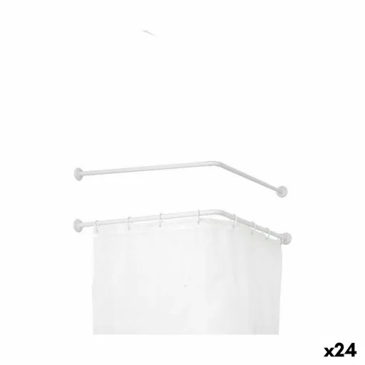 Varão para Cortinas De Duche Branco Alumínio 80 cm (24 Unidades)