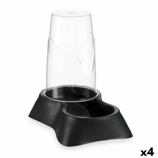 Comedouro para Animais de Estimação Dispensador Preto Polipropileno 3,5 L 21,5 x 32,5 x 32,5 cm (4 Unidades)