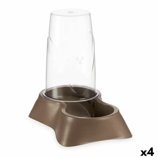 Comedouro para Animais de Estimação Dispensador Castanho Polipropileno 3,5 L 21,5 x 32,5 x 32,5 cm (4 Unidades)