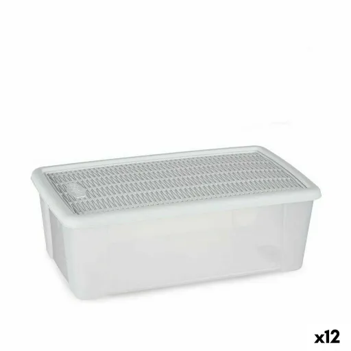 Caixa de Armazenagem com Tampa Stefanplast Elegance Branco Plástico 5 L 19,5 x 11,5 x 33 cm (12 Unidades)