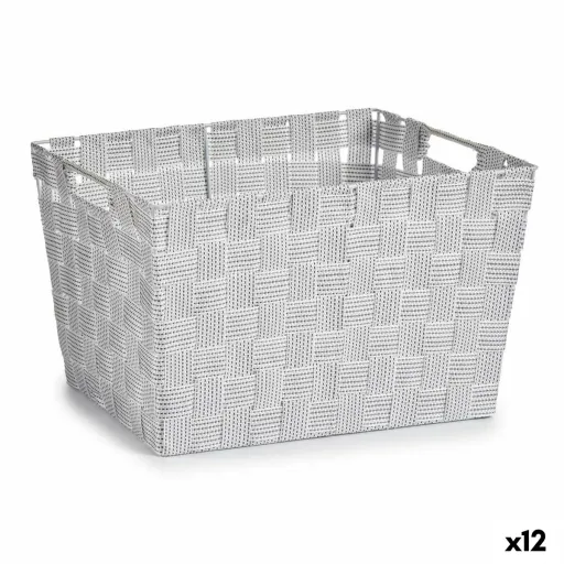 Cesto da Roupa Branco Tecido 10 L 25 x 20 x 35 cm (12 Unidades)