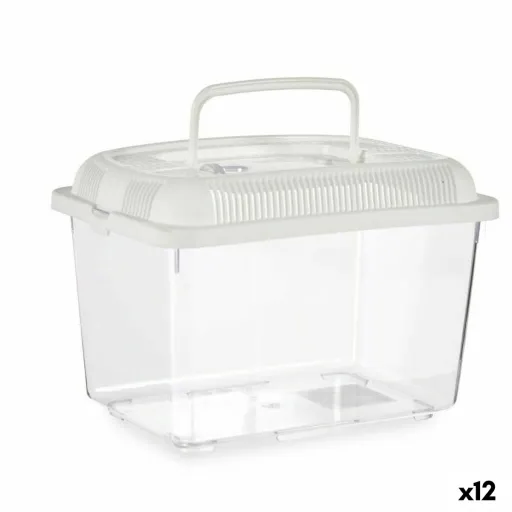 Aquário Com Pega Médio Branco Plástico 3 L 17 x 16 x 24 cm (12 Unidades)