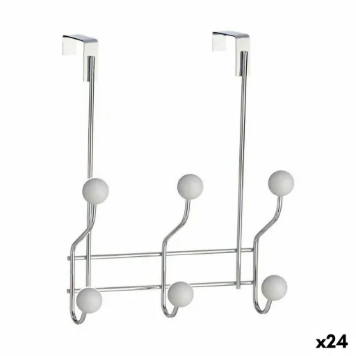 Ganchos para Portas Branco Metal Plástico 10 x 22 x 26 cm (24 Unidades)