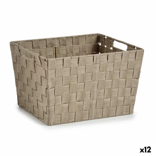 Cesto da Roupa Bege Tecido 10 L 25 x 20 x 35,5 cm (12 Unidades)