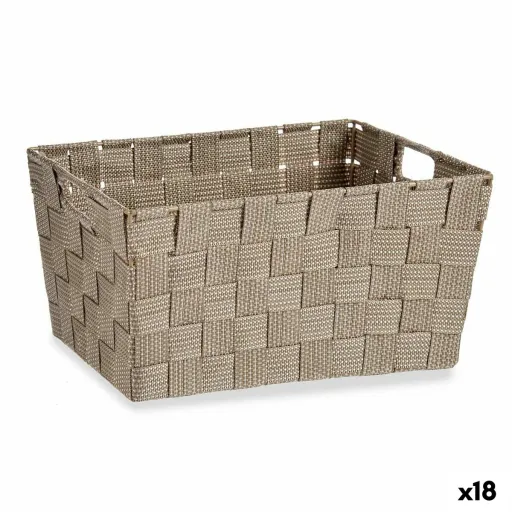 Cesta Multiusos Castanho Tecido 5 L 30,4 x 14 x 20 cm (18 Unidades)