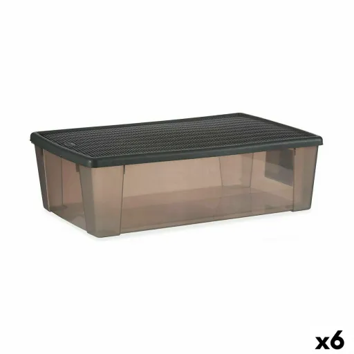 Caixa de Armazenagem com Tampa Stefanplast Elegance Cinzento Plástico 30 L 38,5 x 17 x 59,5 cm (6 Unidades)