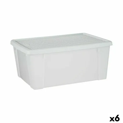 Caixa de Armazenagem com Tampa Stefanplast Elegance Branco Plástico 29 x 17 x 39 cm (6 Unidades)