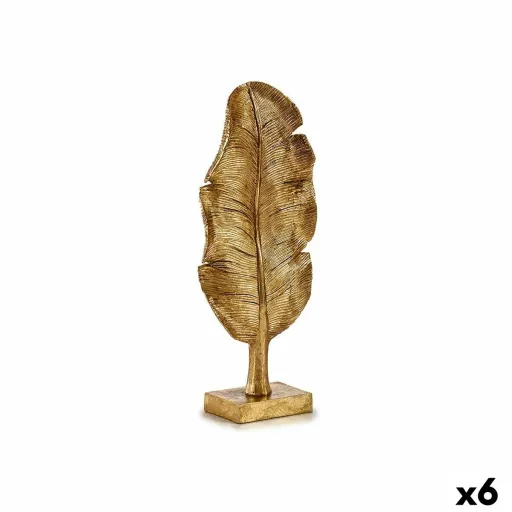 Figura Decorativa Folha de Planta Dourado 8 x 43,5 x 17 cm (6 Unidades)