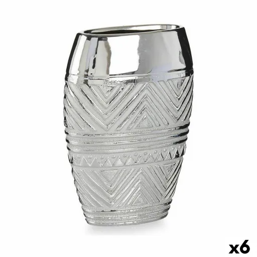 Vaso Largura do Produto Prateado Cerâmica 9,5 x 26,5 x 19,5 cm (6 Unidades)