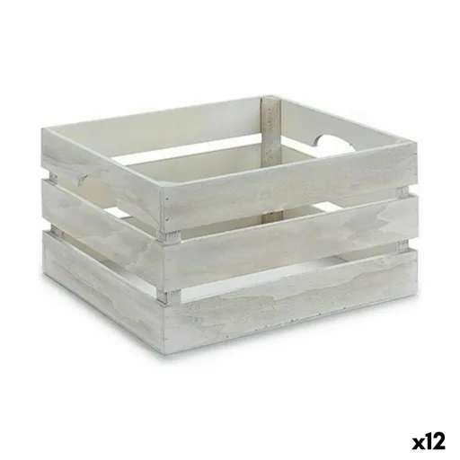 Caixa Decorativa Branco Madeira 36 x 18 x 26 cm (12 Unidades)