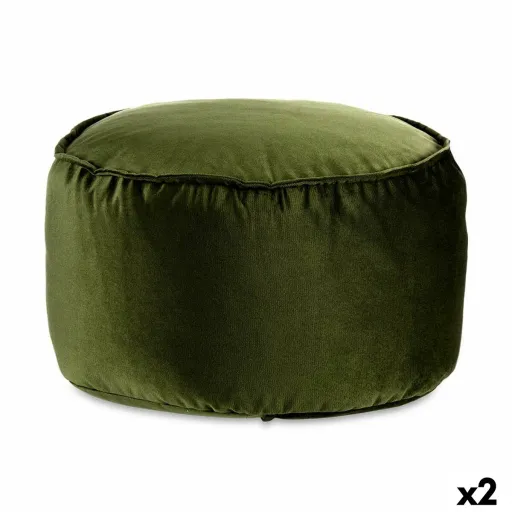 Puff Veludo Verde 60 x 39 x 60 cm (2 Unidades)