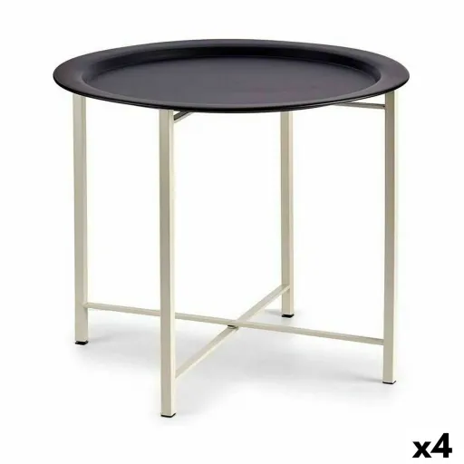 Mesa de Apoio Branco Preto Metal 52 x 44 x 52 cm (4 Unidades)