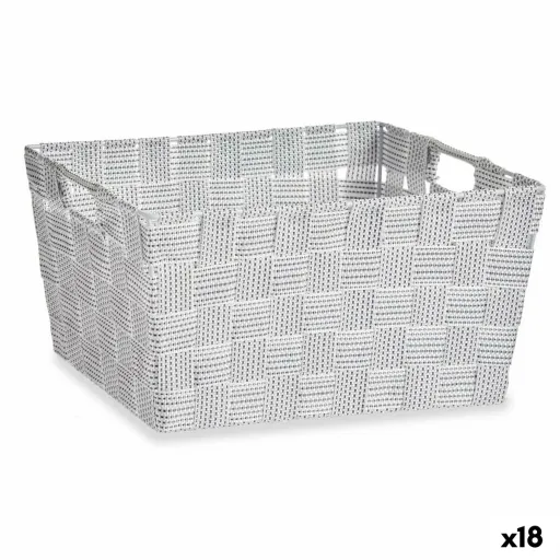 Cesta Multiusos Branco Tecido 30,4 x 14 x 20 cm (18 Unidades)