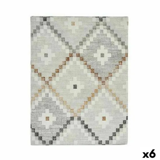 Toalha de Mesa Loneta Antimanchas Losangos 140 x 180 cm Bege (6 Unidades)