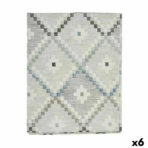 Toalha de Mesa Loneta Antimanchas Losangos 140 x 180 cm Azul (6 Unidades)