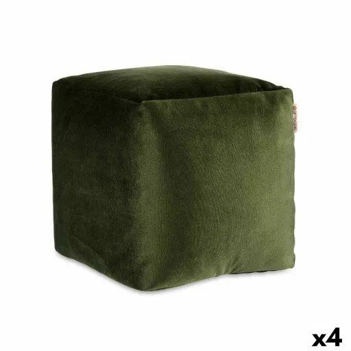 Puff Veludo Verde 30 x 30 x 30 cm (4 Unidades)