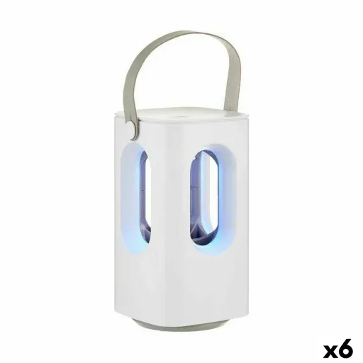 Lâmpada Antimosquitos Recarregável com LED 2 em 1 Branco ABS (6 Unidades)