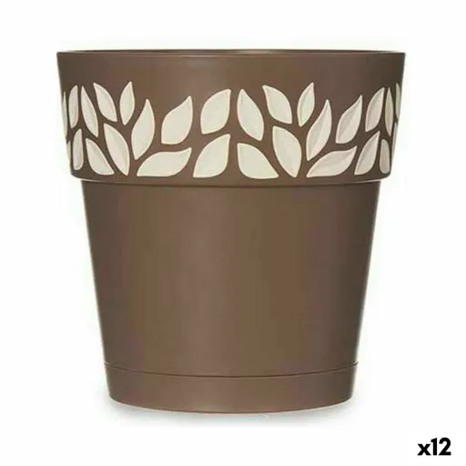 Vaso Autoirrigável Stefanplast Cloe Castanho Plástico 15 x 15 x 15 cm (12 Unidades)