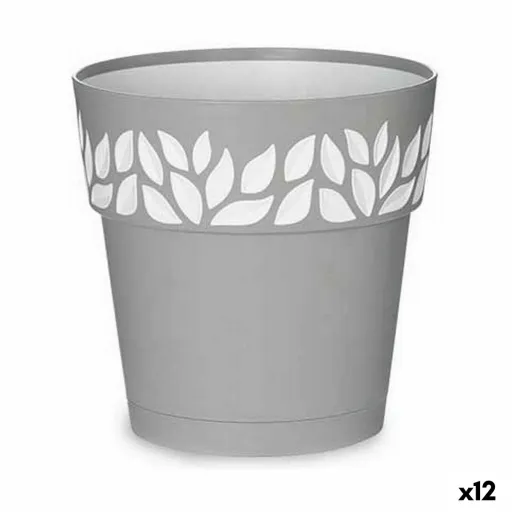 Vaso Autoirrigável Stefanplast Cloe Cinzento Plástico 19 x 19 x 19 cm (12 Unidades)