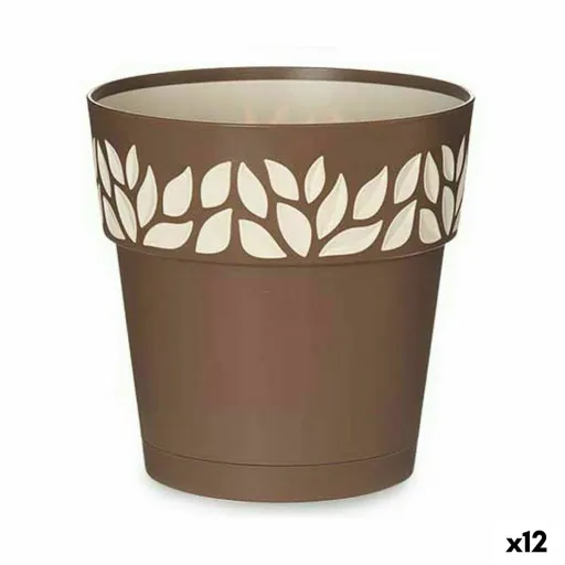 Vaso Autoirrigável Stefanplast Cloe Castanho Plástico 19 x 19 x 19 cm (12 Unidades)