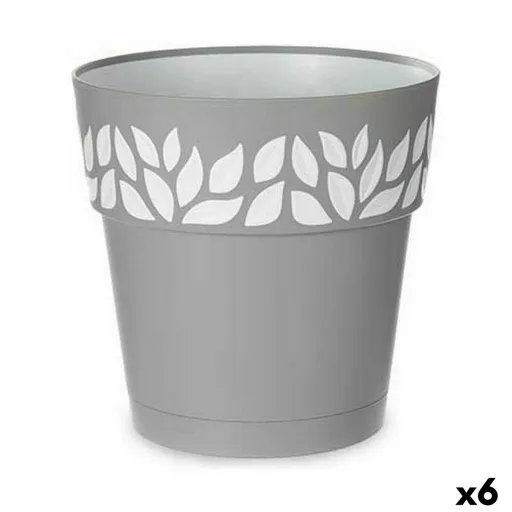 Vaso Autoirrigável Stefanplast Cloe Cinzento Plástico 25 x 25 x 25 cm (6 Unidades)