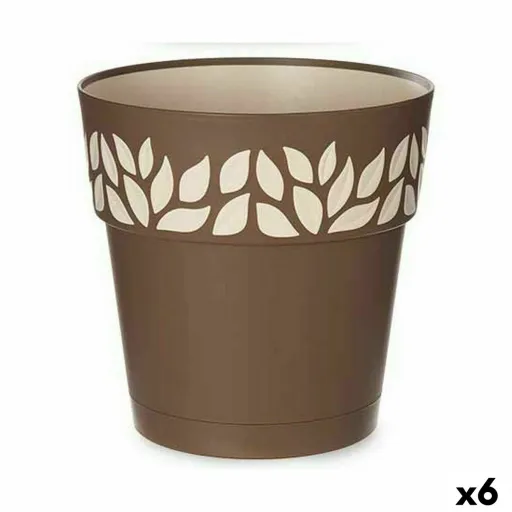 Vaso Autoirrigável Stefanplast Cloe Castanho Plástico 25 x 25 x 25 cm (6 Unidades)