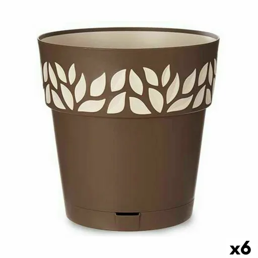 Vaso Autoirrigável Stefanplast Cloe Castanho Plástico 29 x 29 x 29 cm (6 Unidades)