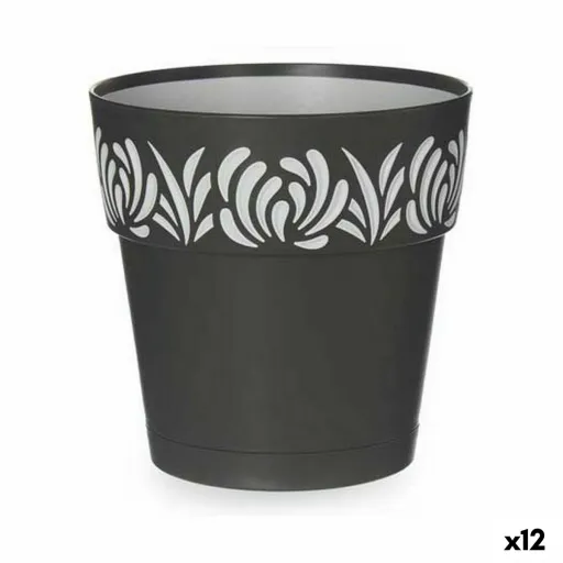 Vaso Autoirrigável Stefanplast Gaia Antracite Plástico 15 x 15 x 15 cm (12 Unidades)