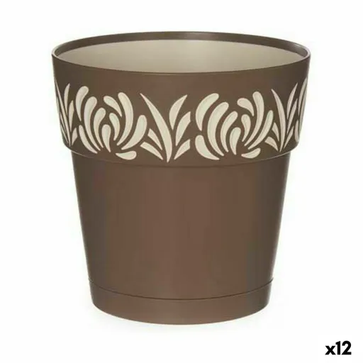 Vaso Autoirrigável Stefanplast Gaia Castanho Plástico 15 x 15 x 15 cm (12 Unidades)