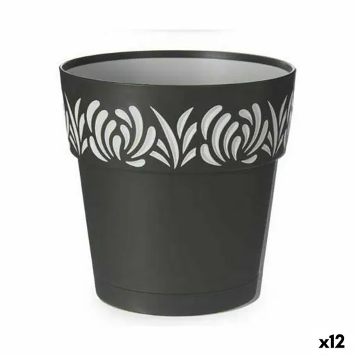 Vaso Autoirrigável Stefanplast Gaia Antracite Plástico 19 x 19 x 19 cm (12 Unidades)