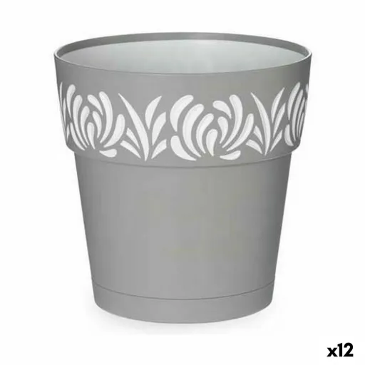 Vaso Autoirrigável Stefanplast Gaia Cinzento Plástico 19 x 19 x 19 cm (12 Unidades)